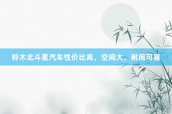铃木北斗星汽车性价比高，空间大，耐用可靠